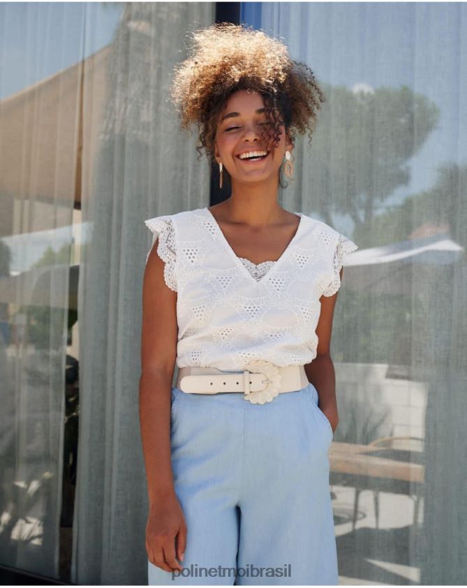 Polin et moi branco top batista amparo roupas 6PL246240
