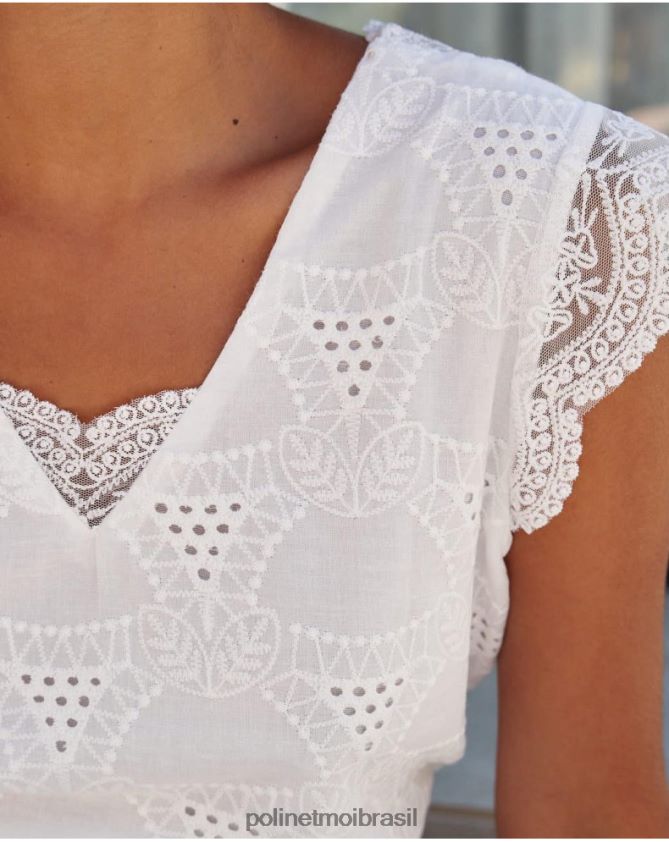 Polin et moi branco top batista amparo roupas 6PL246240