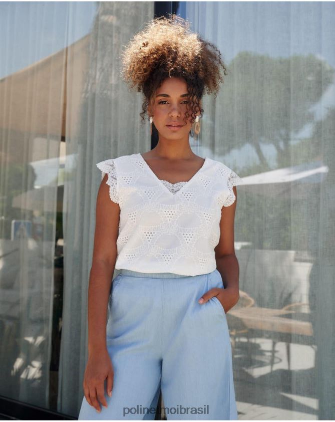 Polin et moi branco top batista amparo roupas 6PL246240