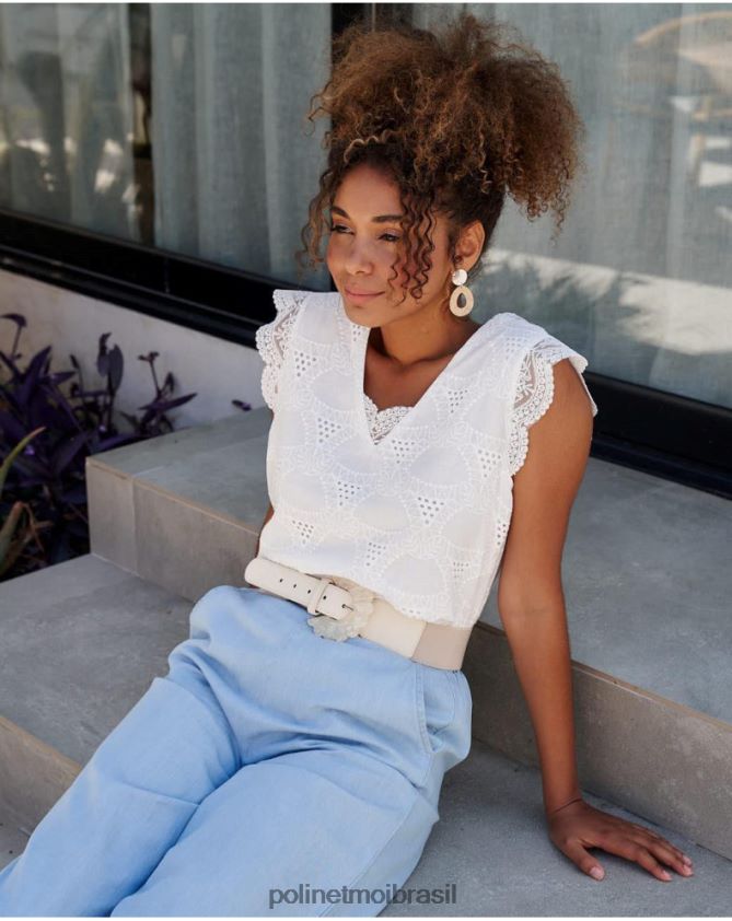 Polin et moi branco top batista amparo roupas 6PL246240