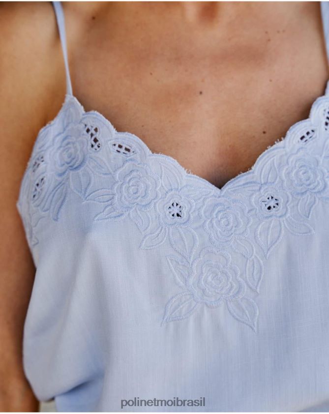 Polin et moi celestial top bordado malala roupas 6PL246264