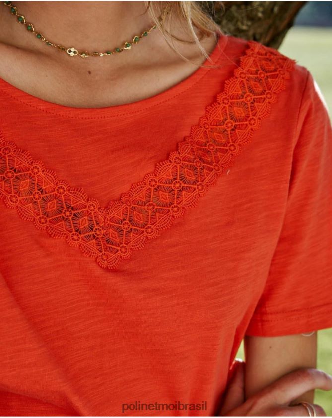 Polin et moi coral camiseta patty roupas 6PL246278