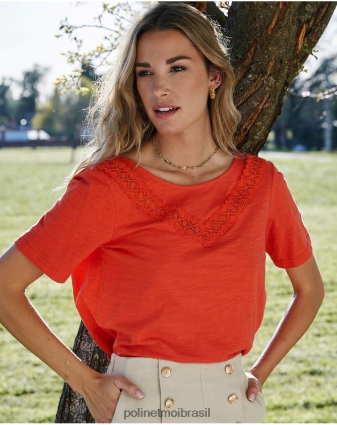 Polin et moi coral camiseta patty roupas 6PL246278