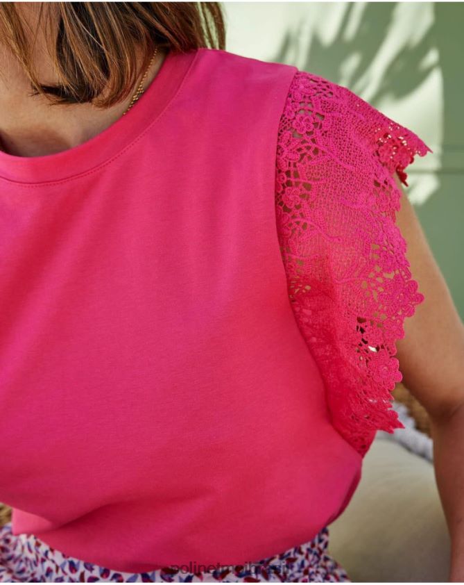Polin et moi fúcsia top sissi babado roupas 6PL246275