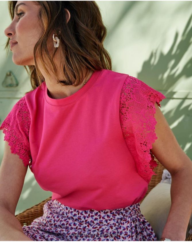 Polin et moi fúcsia top sissi babado roupas 6PL246275