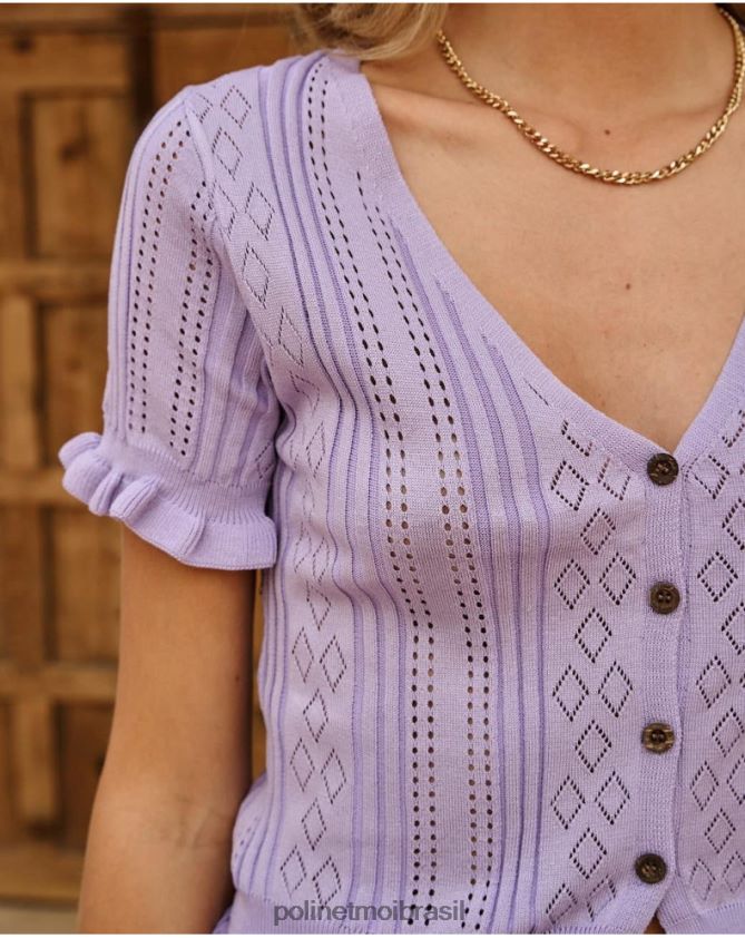 Polin et moi lilás botões superiores de ariel roupas 6PL246256