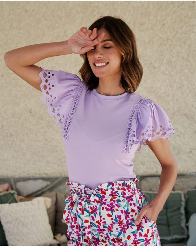 Polin et moi malva top trixie com babados roupas 6PL246254