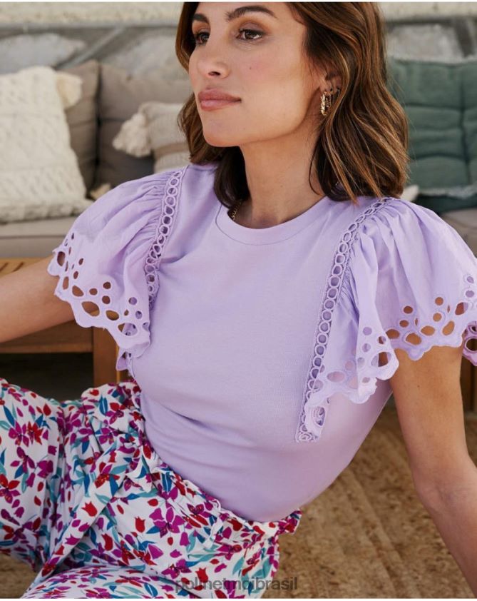 Polin et moi malva top trixie com babados roupas 6PL246254