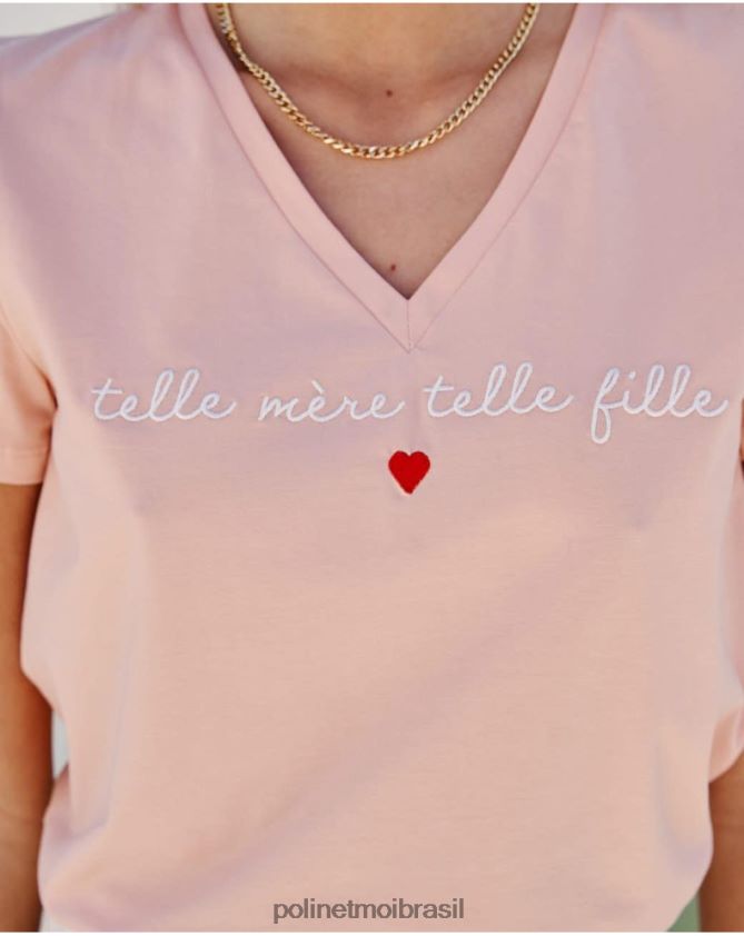 Polin et moi rosa camiseta pico eugenia roupas 6PL246274