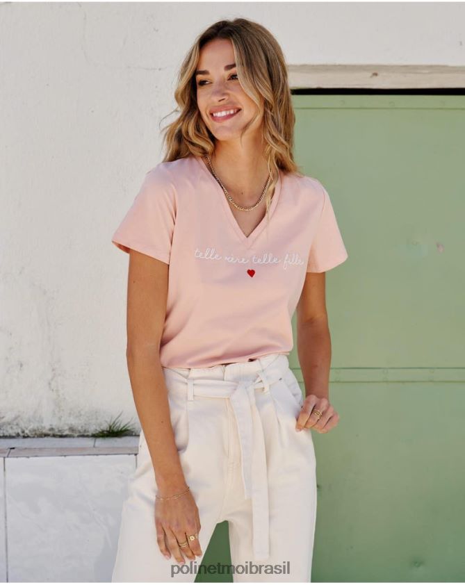 Polin et moi rosa camiseta pico eugenia roupas 6PL246274