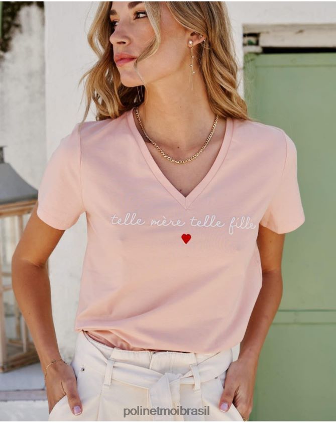 Polin et moi rosa camiseta pico eugenia roupas 6PL246274