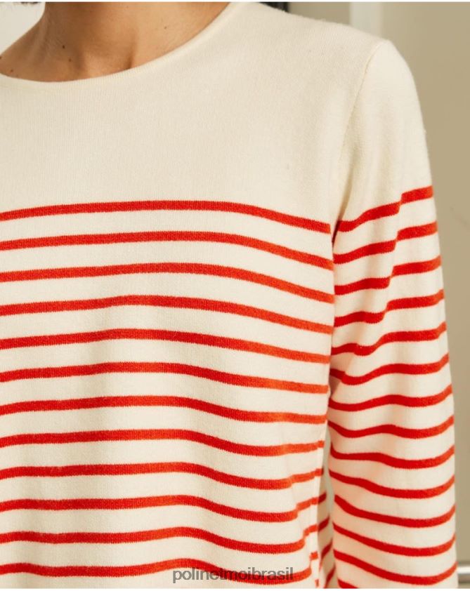 Polin et moi branco suéter marinheiro ane roupas 6PL246350