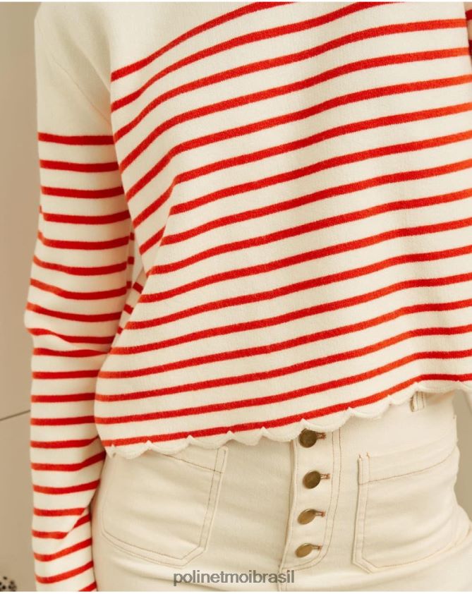 Polin et moi branco suéter marinheiro ane roupas 6PL246350