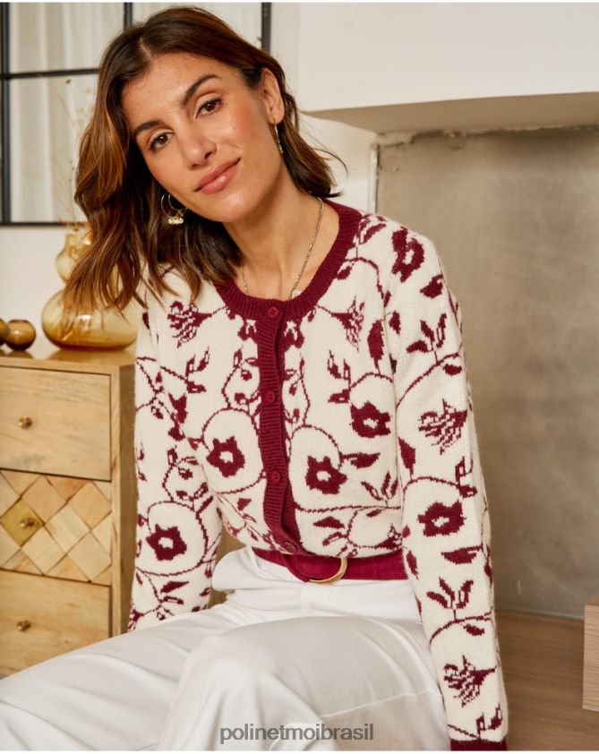Polin et moi cru cardigã estampado sofia roupas 6PL246357