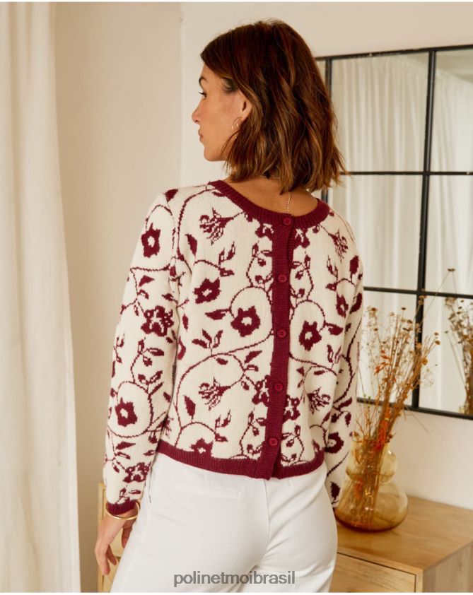 Polin et moi cru cardigã estampado sofia roupas 6PL246357