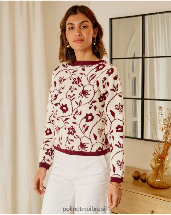 Polin et moi cru cardigã estampado sofia roupas 6PL246357