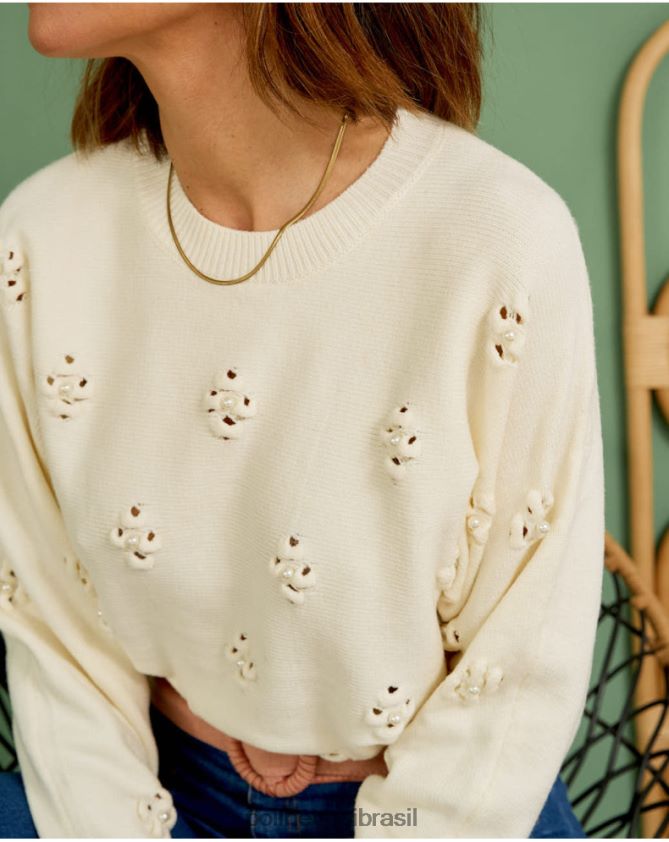 Polin et moi cru suéter tita pérolas roupas 6PL246348
