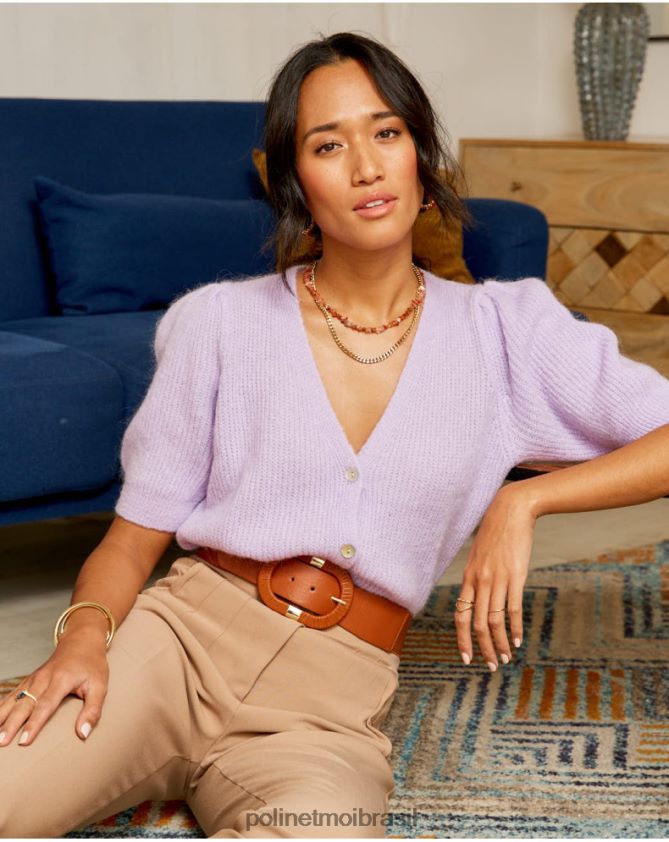Polin et moi lilás cardigan ponto clarisa roupas 6PL246351