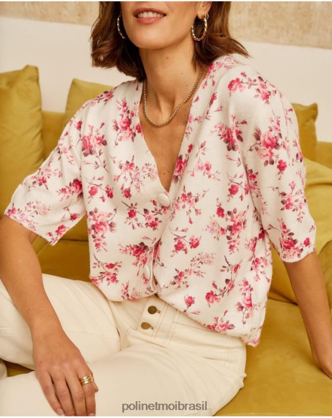 Polin et moi rosa casaco floral famara roupas 6PL246352