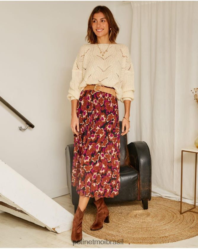 Polin et moi framboesa saia floral suzy roupas 6PL246323