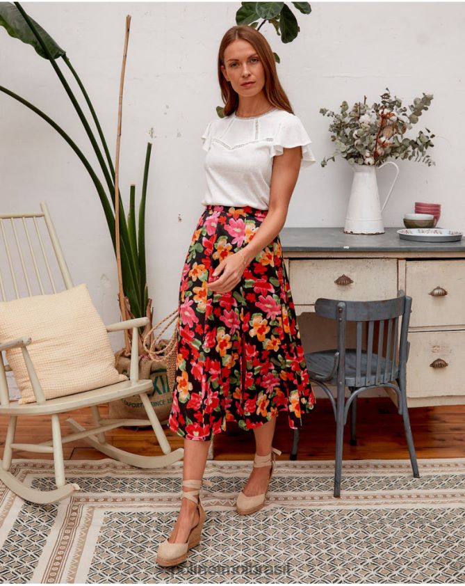 Polin et moi preto saia floral alizee roupas 6PL246314