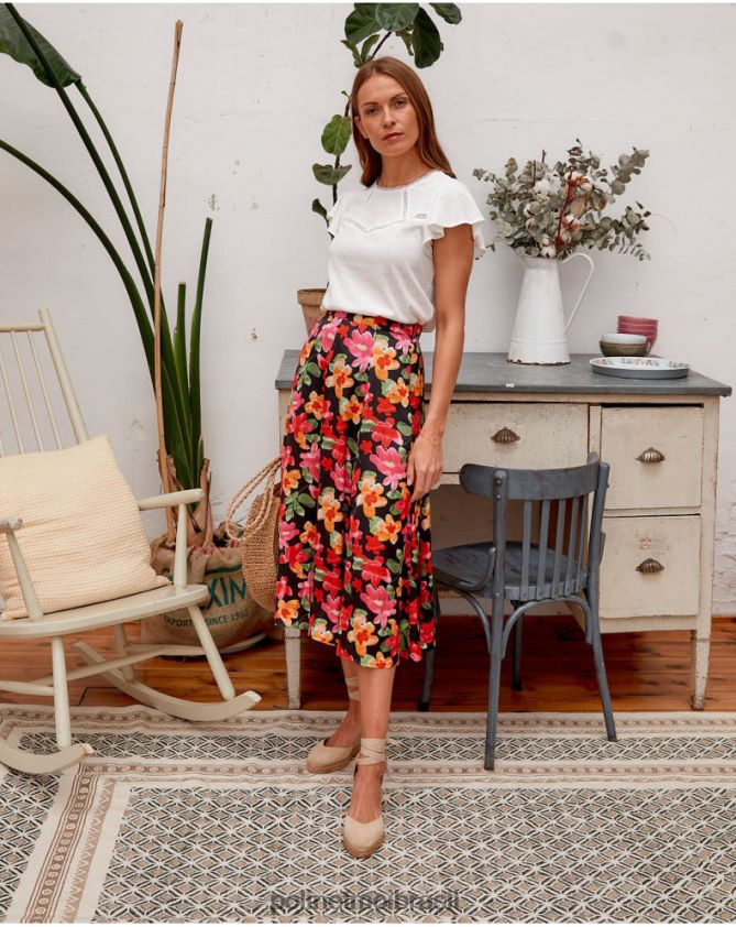Polin et moi preto saia floral alizee roupas 6PL246314