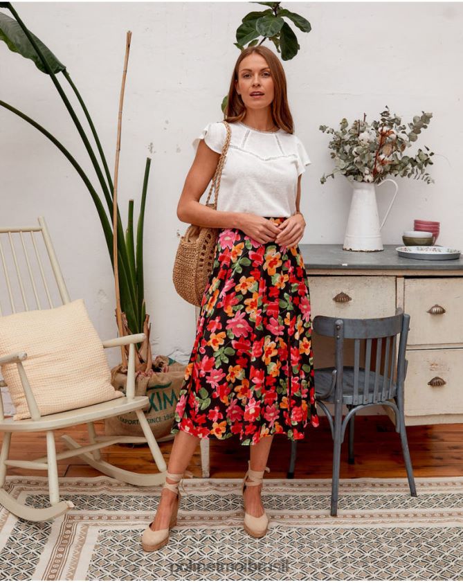 Polin et moi preto saia floral alizee roupas 6PL246314