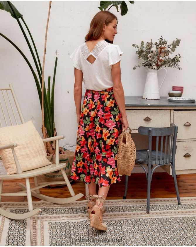 Polin et moi preto saia floral alizee roupas 6PL246314