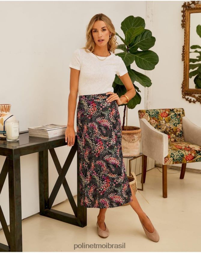 Polin et moi preto saia flores jara roupas 6PL246309