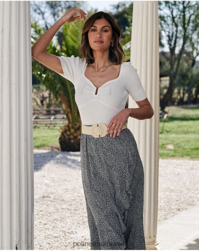 Polin et moi preto savana de saia cruzada roupas 6PL246310