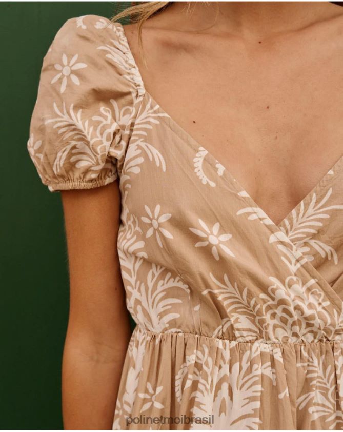 Polin et moi bege vestido longo de neve roupas 6PL24682