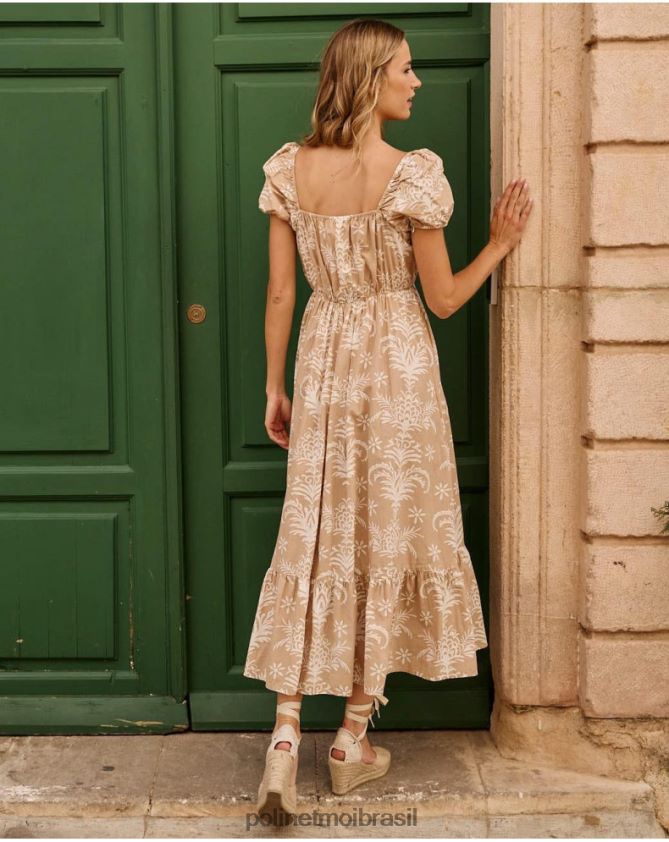 Polin et moi bege vestido longo de neve roupas 6PL24682