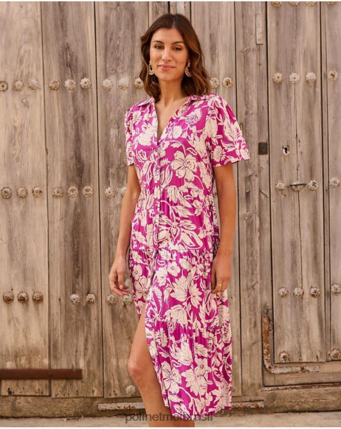 Polin et moi beringela vestido longo silva roupas 6PL24677