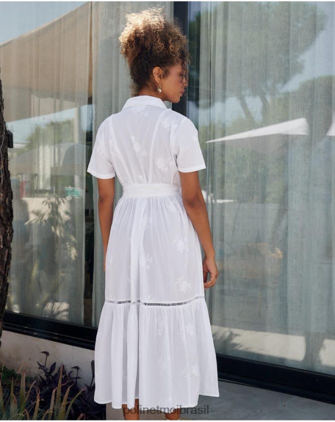 Polin et moi branco vestido camisa linda roupas 6PL24625