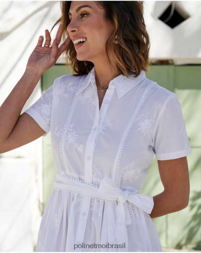 Polin et moi branco vestido camisa linda roupas 6PL24686
