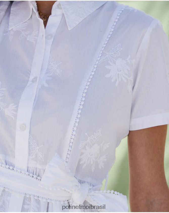 Polin et moi branco vestido camisa linda roupas 6PL24686