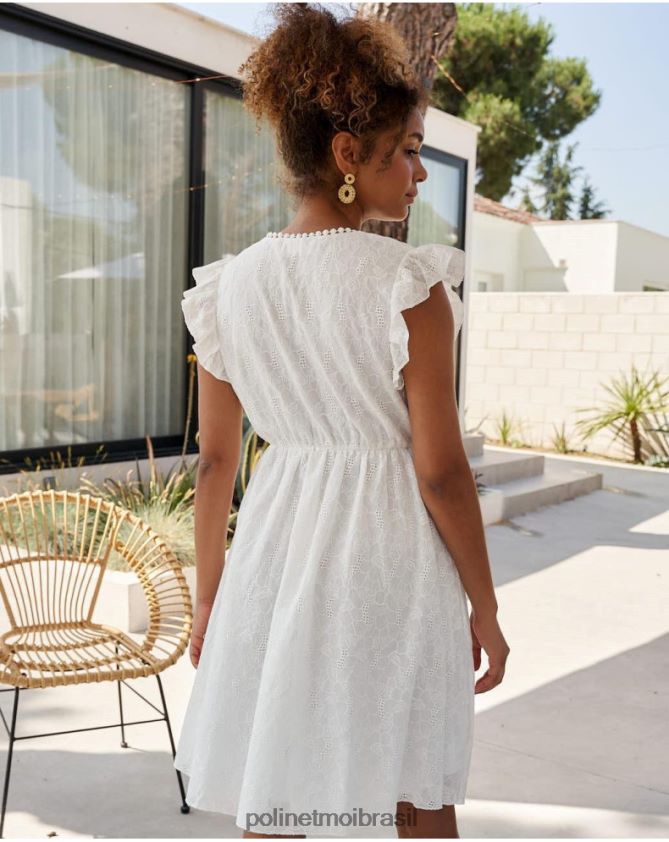 Polin et moi branco vestido curto diane roupas 6PL246384