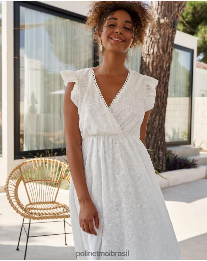 Polin et moi branco vestido curto diane roupas 6PL246384
