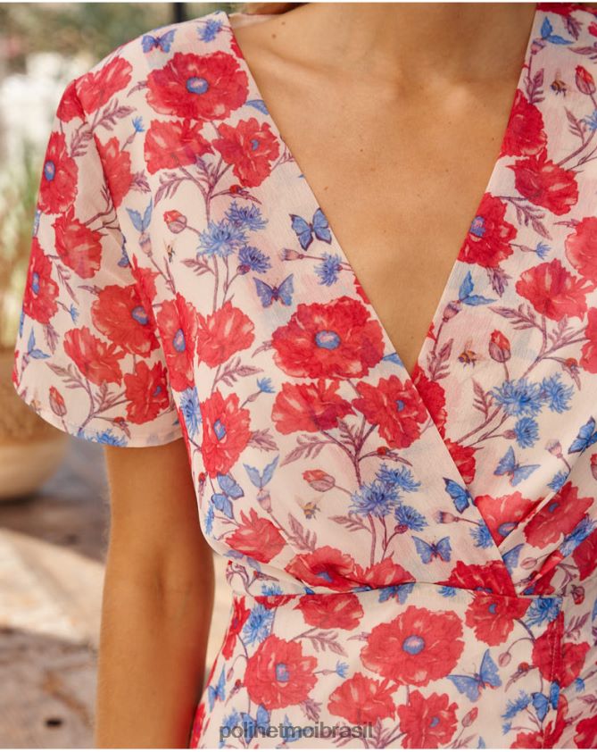 Polin et moi cru vestido cross-over estibaliz roupas 6PL24616