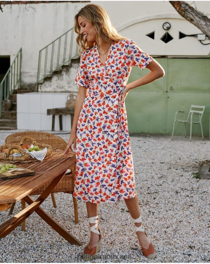 Polin et moi cru vestido cross-over gracia roupas 6PL24692