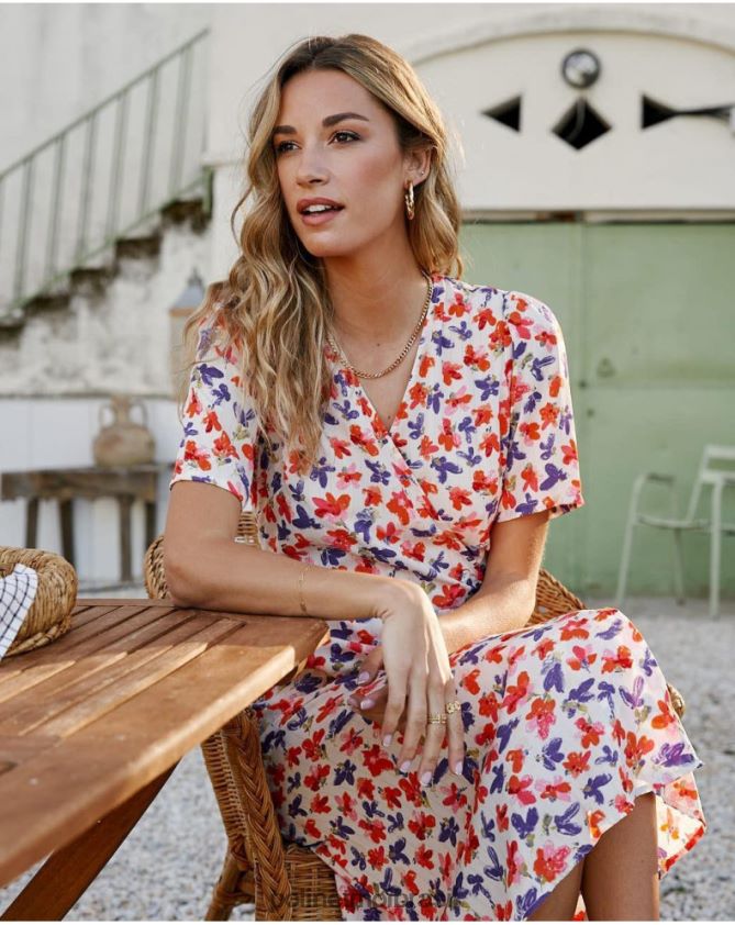 Polin et moi cru vestido cross-over gracia roupas 6PL24692