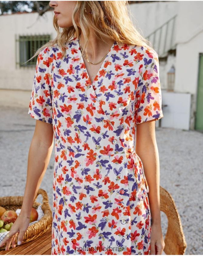 Polin et moi cru vestido cross-over gracia roupas 6PL24692