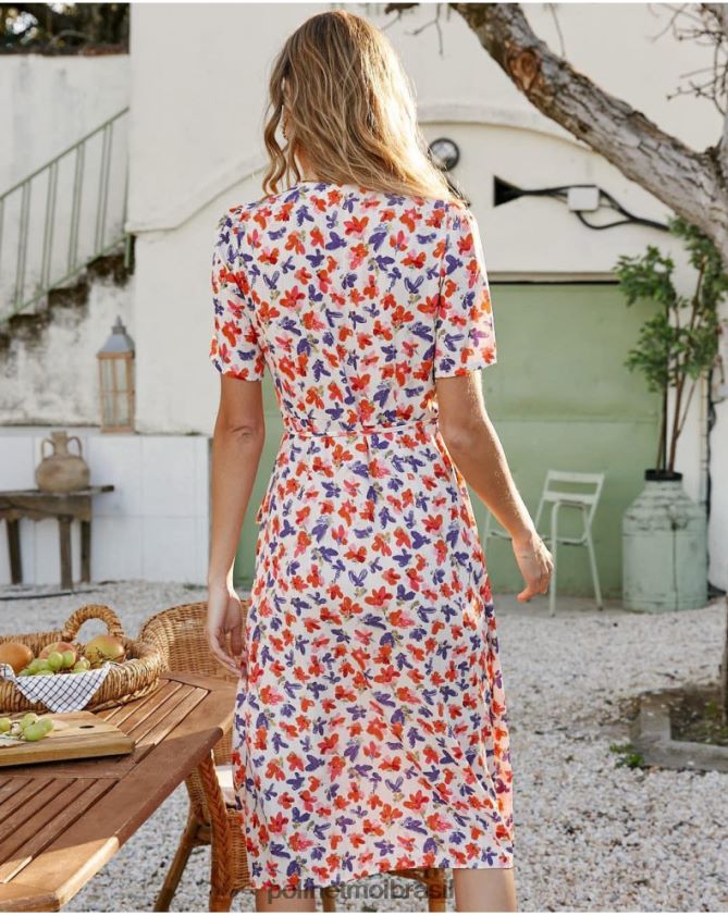 Polin et moi cru vestido cross-over gracia roupas 6PL24692