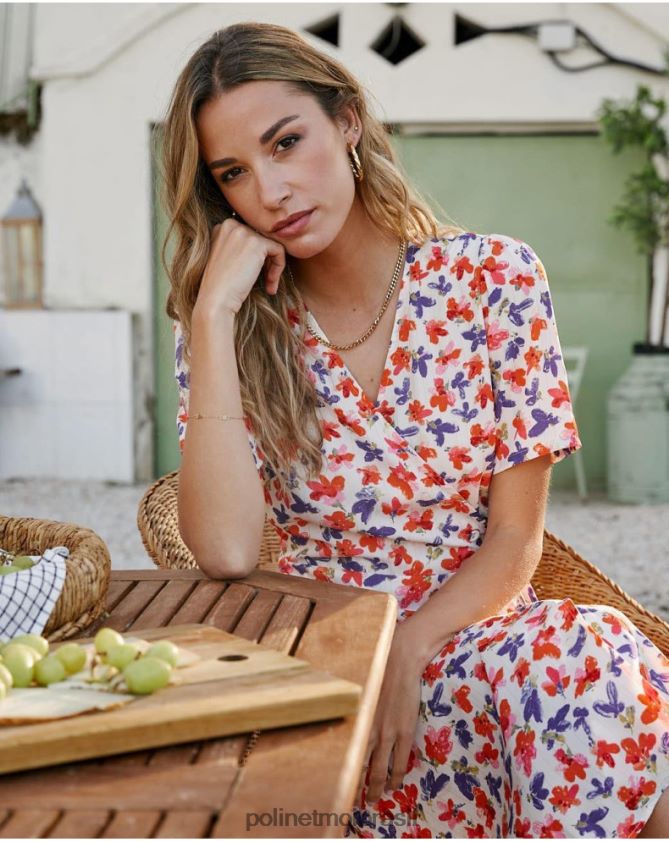 Polin et moi cru vestido cross-over gracia roupas 6PL24692