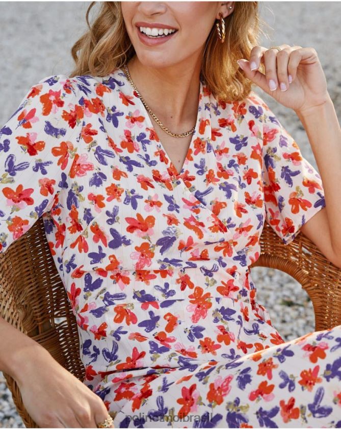 Polin et moi cru vestido cross-over gracia roupas 6PL24692