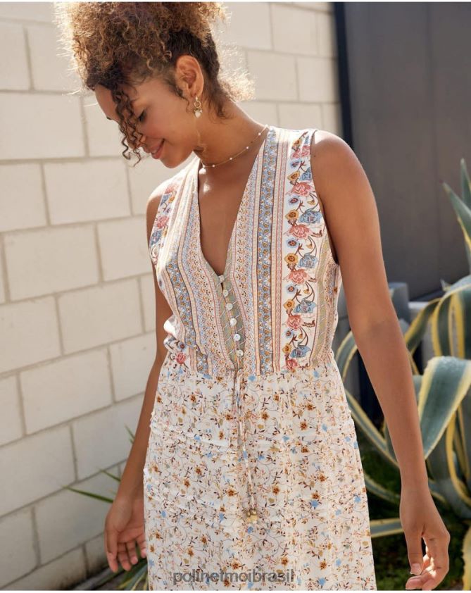 Polin et moi cru vestido eleny botões roupas 6PL24610