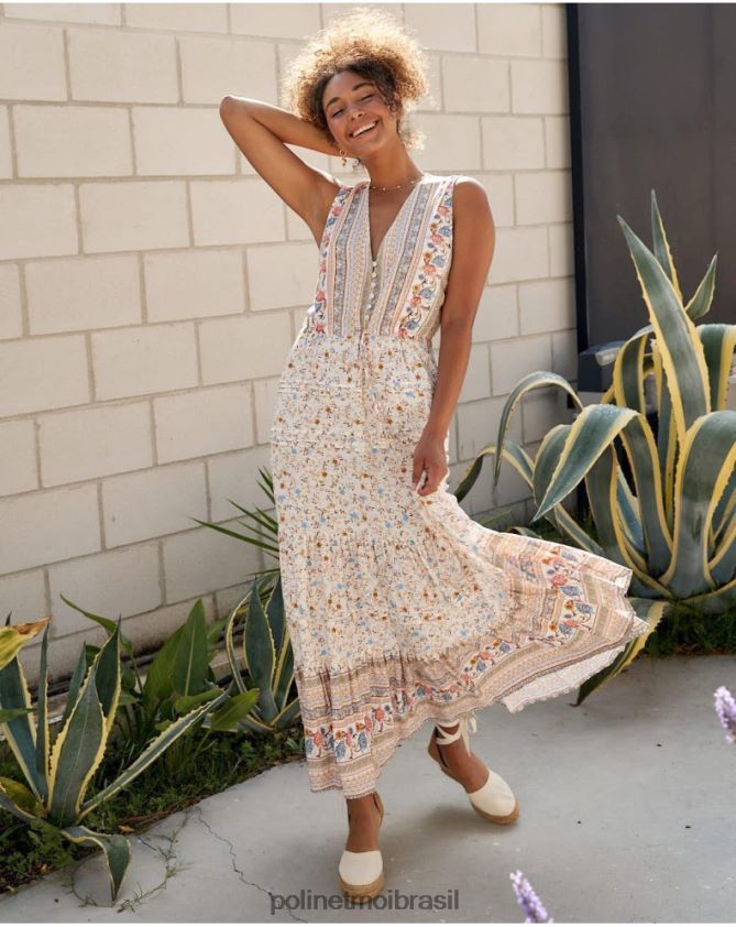 Polin et moi cru vestido eleny botões roupas 6PL24610