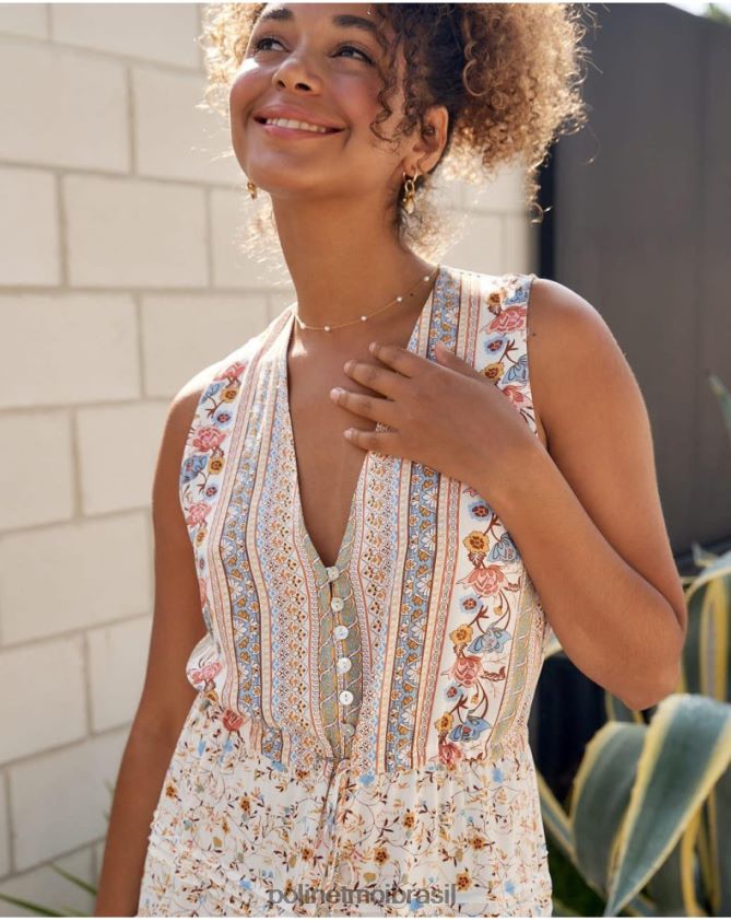 Polin et moi cru vestido eleny botões roupas 6PL24610