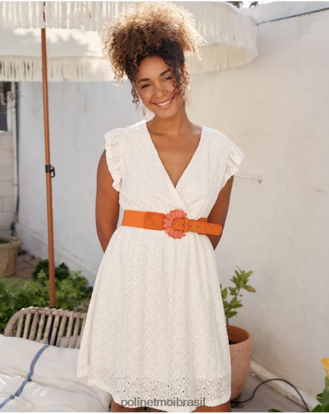 Polin et moi cru vestido mina vazado roupas 6PL24637