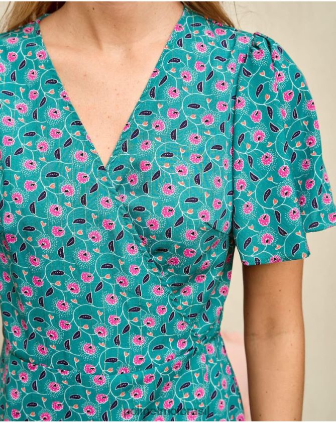 Polin et moi floresta verde vestido cruzado doli roupas 6PL24687